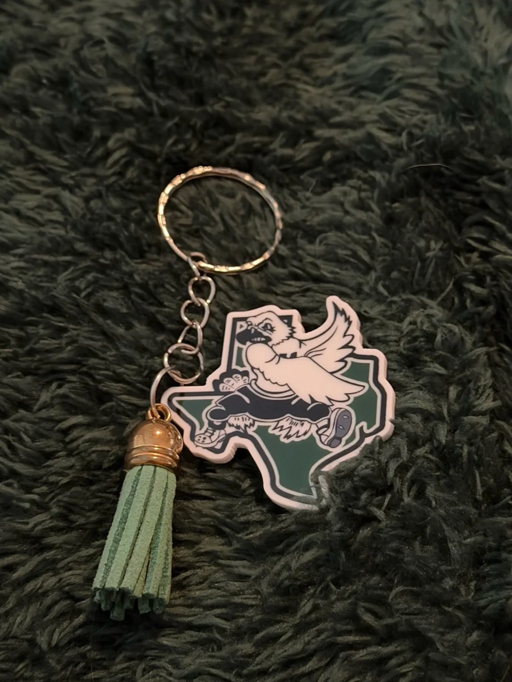 Green  Bird Keychain with Tassel